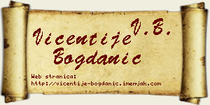 Vićentije Bogdanić vizit kartica